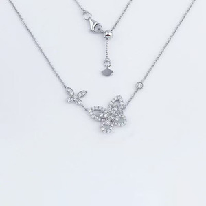 Collar con Colgante de <span class=keywords><strong>Mariposa</strong></span> de Platino Pt950 con Diamante de Laboratorio Certificado IGI, Corte Brillante, Joyería Fina Unisex, Dije Delicado - Product Image 5