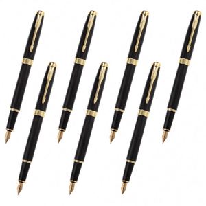 Black Business Fountain <b>Pen</b> With Customized logo Student Adult Office Writing Practice <b>Pen</b> Metal <b>Pen</b> - Product Image 1