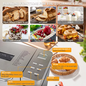 Robot pâtissier domestique entièrement automatique intelligent avec fonction de pétrissage et de fermentation, et distributeur de pâte pour la préparation de pain maison - Product Image 6