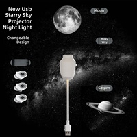 Yinzam A064 Lampe de nuit USB Star Night Light 360 °   Projecteur de Galaxie Rotatif avec 12 Films, Luminosité Réglable, Lampe de Plafond Étoilée HD