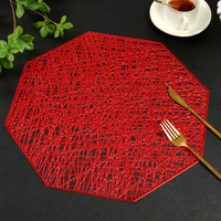 Nouveau set de table occidental en PVC, design octogonal creux simple, antidérapant, imperméable, résistant à la chaleur pour la maison