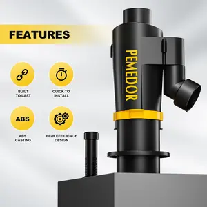 Separador Ciclone Coletor De Poeira Separador Extrator De Poeira com 2 Filtros Elemento Aspirador De Pó para Carpintaria Cinza Doméstica - Product Image 4