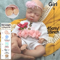Poupées Reborn en Silicone de 18 Pouces Sleepy, Texture Vive, Peau Douce, Jouets Chica, Texture Réaliste, Anatomie Correcte