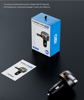 Chargeur de voiture rétractable PD 30W 33W avec câble USB-C pour charge rapide de téléphone portable, tablette, montre connectée et écouteurs