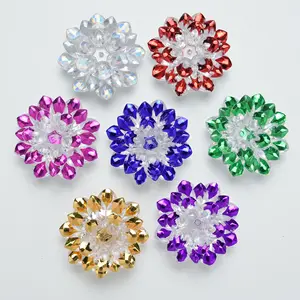 Wholesale Flower Colorful Cover 3 Sizes Loose Beads Plastic Beads For DIY Pendant Jewelry Making Accessories