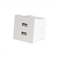 Module de panneau mural rectangulaire encastré Type 45 avec interrupteur USB double port 5V 21A et deux ports USB, pour usage domestique