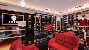 Tienda de Ropa Formal para Hombre con Diseño Interior Personalizado en Negro Brillante, Boutique de Ropa Formal para Sastrería - Product Image 4