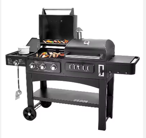 Four à griller BBQ double usage, grill au gaz et au charbon de bois avec revêtement en poudre, four à kebab, fumoir, <span class=keywords><strong>cheminée</strong></span>, barbecue, cuisine - Product Image 1