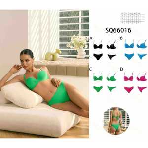 Conjunto de Bikini Triangular de Dos Piezas para Mujer, Traje de Baño de Verano para Playa, Top Halter con Tirantes Laterales y Braguita de Cintura Alta, Nuevo al por Mayor SQ66016 - Product Image 1