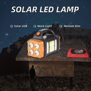 Solar LED Work Light ABS IP65 Waterproof Remote Control <b>Lead</b> Acid Battery USB Flashlight 4 Gear <b>Charge</b> Camping for Outdoor Use - Product Image 2