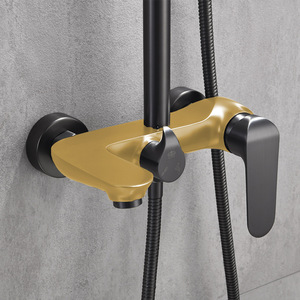 Brass Shower Set Round Wall <b>Mounted</b> Massage Bubble Rain Top <b>Spray</b> Home Bathroom Use - Product Image 3