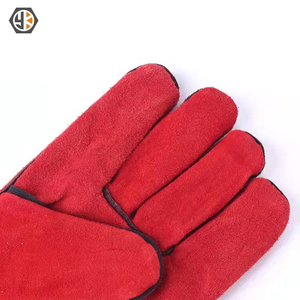 12477 en420 कपास की पंक्तिबद्ध कफ़ पूरी तरह से लाइन के संपर्क ताप 100 14.5 इंच लाल चमड़े का मिग वेल्डर्स गौंटलेट - Product Image 2