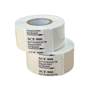 Nastro per Trasferimento Termico Bianco Brillante, Foglio per Codifica a Caldo ad Alta Definizione per Stampa di <span class=keywords><strong>Date</strong></span> su Parti Metalliche Nere Industriali - Product Image 1