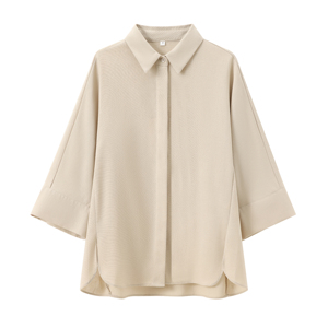 <span class=keywords><strong>3</strong></span> colorway lần lượt xuống cổ áo nút lên dài tay áo màu rắn thời trang giản dị áo cánh cho phụ nữ - Product Image 3