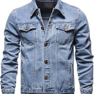 Nouvelle tendance mode, vente en gros d'usine, veste en jean respirante pour hommes, streetwear printemps-automne - Product Image 1