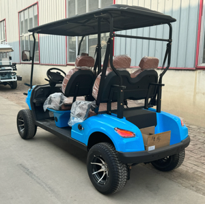 Voiturette de golf électrique 4 places, batterie lithium 72V, double moteur, style moderne, roues tout-terrain noires - Product Image 2