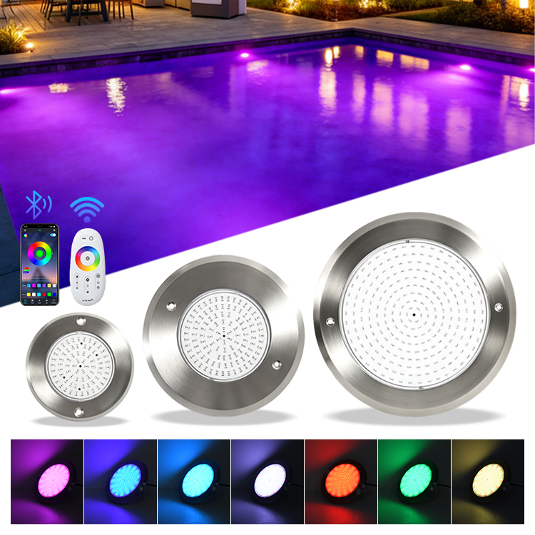 Tadpole New 230mm 316SS DC12V 10mm Resin Filled Slim Flat Led RGB Swimming Pool Light for Swimming Pool
