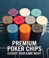 Jetons de poker en céramique personnalisés de 43 mm, écologiques et durables, avec ou sans valeur nominale, avec étui inclus