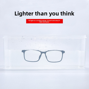 Monturas de cristal <span class=keywords><strong>retro</strong></span> ultraligeras para hombre, venta al por mayor, 9826 monturas de gafas, gafas graduadas rectangulares negras de negocios - Product Image 2