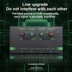 Amplificateur audio stéréo pour casque compact à 4 canaux et 6 canaux, amplificateur pour écouteurs - Product Image 2