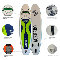 Vente Flash : Planche de Stand Up Paddle Gonflable Personnalisée ACEHERO, Écologique, 3 Ailerons, Matériau Drop Stitch, pour la Navigation Océanique