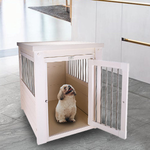 Décor de table d'extrémité de meubles de <span class=keywords><strong>caisse</strong></span> de chien <span class=keywords><strong>en</strong></span> <span class=keywords><strong>bois</strong></span> d'intérieur de luxe mignon pour le chenil de petits à moyens chiens dans le salon et la chambre à coucher - Product Image 3