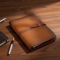 Journal portable vintage en cuir, rechargeable, à feuilles mobiles, avec sangle en cuir faite à la main, idéal pour les voyages, le bureau ou comme cadeau