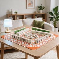 Tapete de Mahjong de Lujo con Diseño a Cuadros, de Caucho de Cloropreno Antideslizante y con Reducción de Ruido, para 4 Jugadores, Estilo Americano