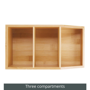 Bamboo Desktop <b>Storage</b> Box With Compartments Multi Purpose Organizer For Desk Neatening - Product Image 5