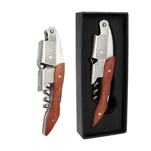 Nuovi Arrivi: Apribottiglie Portatile con Manico <span class=keywords><strong>in</strong></span> <span class=keywords><strong>Legno</strong></span> e Logo, Chiave Multifunzione <span class=keywords><strong>in</strong></span> Acciaio Inox per Vino, Ideale come Regalo di Nozze - Product Image 2