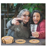 Lot de 6 sous-verres de bar en bambou pour table à café Friends TV Show Merchandise Funny Coaster set