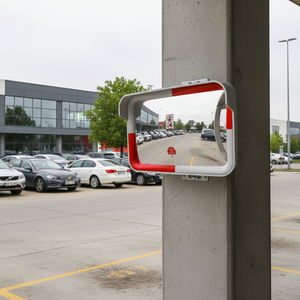 40x60cm White-Red Convex PMMA Outdoor Rectangular Safety <b>Mirror</b> with 15 KJ/m Impact Resistance for Parking Lots - Product Image 3