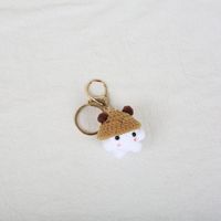 Mignon Crochet Champignon Porte-clés Crochet Amigurumi Art Animal Poupée Porter Grenouille Canard Lapin Ours Chat Chapeau Porte-clés Crochet Porte-clés