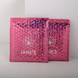 Fournisseurs de sacs d'enveloppe d'expédition rembourrés par air personnalisés Sacs de courrier en plastique d'enveloppe à bulles en poly or rose métallique adhésif fort - Product Image 2