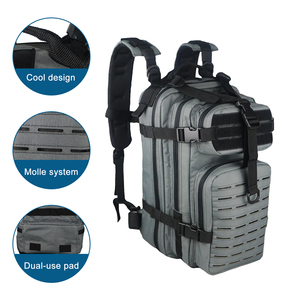 Tactique Molle Étanche Fermeture À Glissière 26L Petit Noir En Plein Air Randonnée Voyage Sac À Dos Découpé Au Laser - Product Image 6