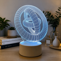 Lampe de nuit en acrylique USB personnalisée pour enfants en 3D LED Lampe de bureau à brancher Design moderne pour la maison Cadeau