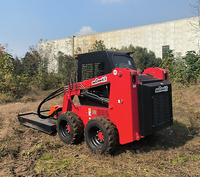 Wecan Mini Skid Steer Loader Wheel Loader Presisi Tinggi Konsumsi Bahan Bakar Rendah Mesin Diesel Kapasitas Muatan 930kg Pompa Backhoe