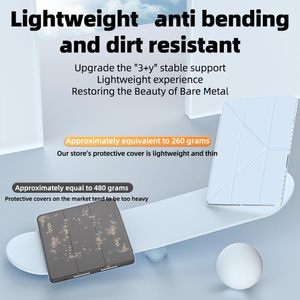 Funda Plegable en Y para Xiaomi Redmi Pad SE de 11 Pulgadas <span class=keywords><strong>2023</strong></span> con Soporte para Lápiz, Soporte Tríptico en Forma de Y, Carcasa Trasera Rígida Transparente, Cubierta de Acrílico - Product Image 6