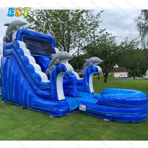 Cầu Trượt Nước PVC Thương Mại Núi Lửa 18ft Cầu Trượt Bơm Hơi Cầu Trượt Nước Đá Cẩm Thạch Nhiệt Đới Bơm Hơi Để Bán - Product Image 5