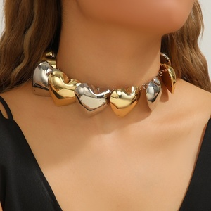 Bijoux Jingciren Boutique, tendance transfrontalière Europe et États-Unis, chaîne cœur populaire, style simple et tendance. - Product Image 1