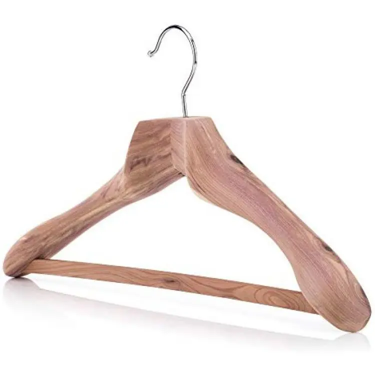 19.7 Inch Luxe Sterke Cederhout Kleding Jas Kledingstuk Hanger Met Non Slip Broek Rok Bar