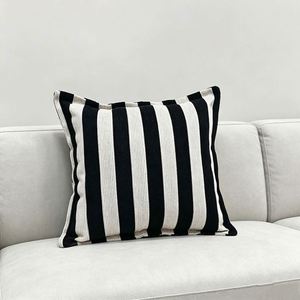 Black White Striped Linen Throw Pillow Case Sofa <b>Cushion</b> Cover for Home Decor - Product Image 3