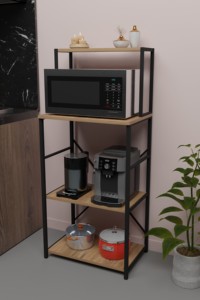 Kitchen Shelf Organizer <b>Microwave</b> Oven Stand Wooden Kitchen <b>Storage</b> Cabinet - Product Image 4