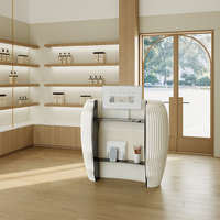 Comptoir de réception moderne pliable en papier kraft nid d'abeille avec plateau en acrylique, écologique et portable, pour bureau et commerce