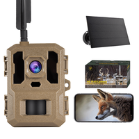 Caméra de chasse SENSVISION 4G avec capteur CMOS sans fil, vision nocturne sans éclairs, étanche jusqu'à 66-98 pieds, avec panneau solaire