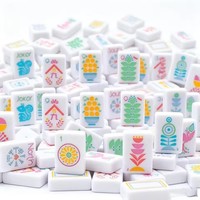 Jeu de Mahjong Américain en Acrylique, Art Populaire Scandinave, 160 Tuiles Personnalisées, OEM, Vente en Gros, Jeu de Table, Coffret Cadeau
