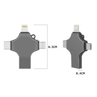 Clé USB 3.1 en métal 4 en 1 populaire et nouvelle, haute vitesse pour appareils iOS et Android, compatible OTG, transfert de données rapide