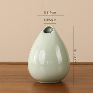 Jarrón de Porcelana Verde Guisante de Lujo - Decoración de Alta Gama para Sala de Estar y Vestíbulo, Perfecto para Arreglos Florales e Hidroponía - Product Image 3