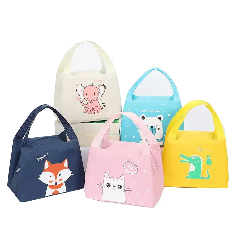 Wholesale kid Thermal Outdoor Picnic Bag Portable Insulated Lunch Bag Waterproof Cute Cartoon Oxford Cooler Bag