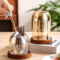 Nouvel ensemble de pots de rangement rétro pour fourchettes à fruits, idéal pour les brochettes de dessert, avec support de rangement pour baguettes, à poser sur le bureau pour usage domestique